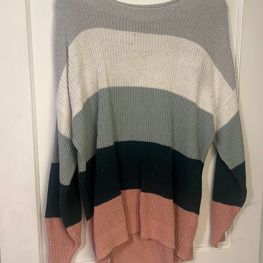 oversized striped hollister sweater